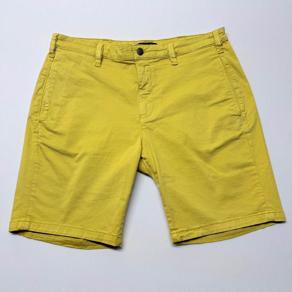 Mavi Simon Mens Mustard Yellow Chino Shorts Slim Fit Size 38 Cotton Stretch